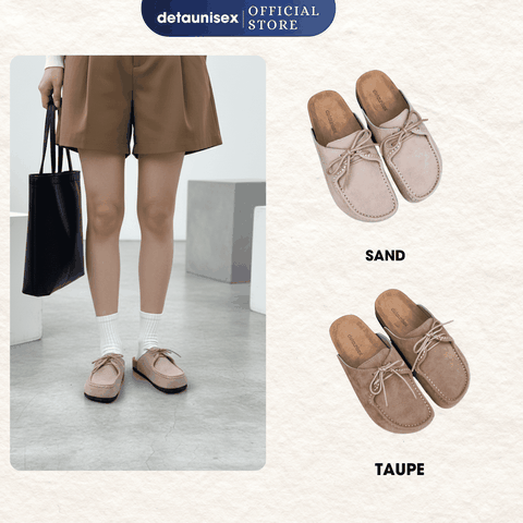 Dép sục đế trấu bánh mỳ Mule Moccasin DETA52