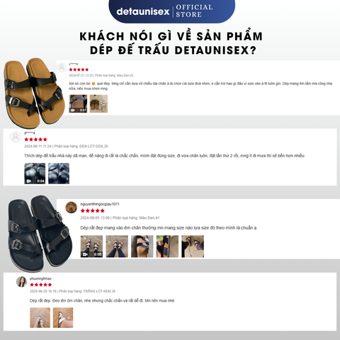 Dép đế trấu xỏ ngón nam nữ chính hãng phong cách tôi giản - DETA22