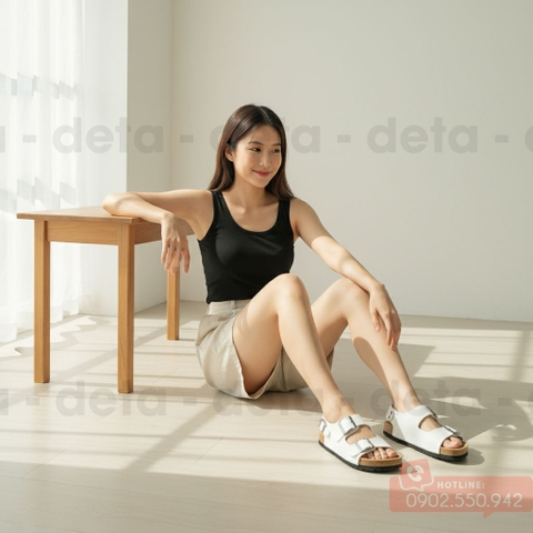 Giày sandal đế trấu quai hậu 2 khoá nam nữ - SATA21