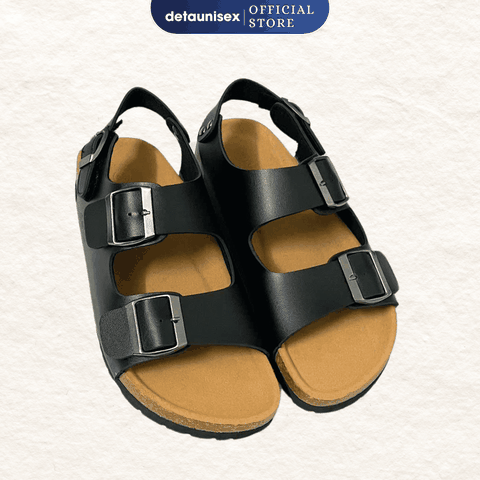 Giày sandal đế trấu quai hậu 2 khoá nam nữ - SATA21