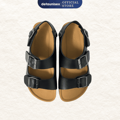 Giày sandal đế trấu quai hậu 2 khoá nam nữ - SATA21