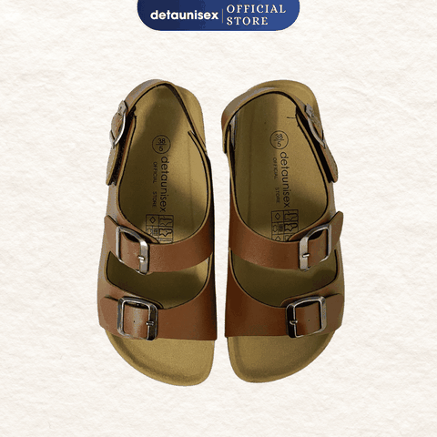 Giày sandal đế trấu quai hậu 2 khoá nam nữ - SATA21