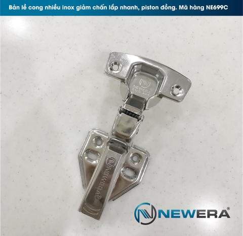 BẢN LỀ TỦ BẾP NEWERA GIẢM CHẤN, LOẠI CONG NHIỀU, LẮP NHANH