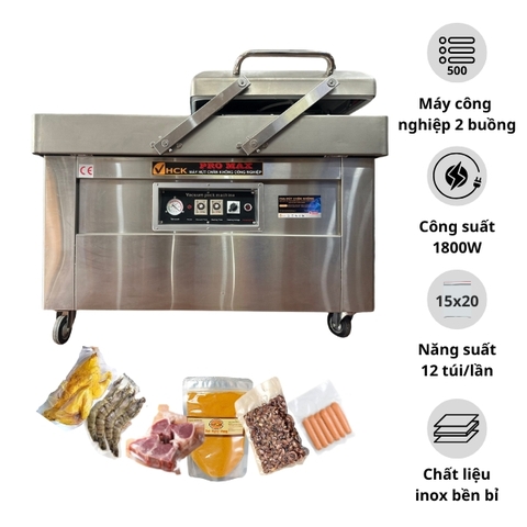 Máy Hút Chân Không Công Nghiệp 2 Buồng DZQ500 2SA