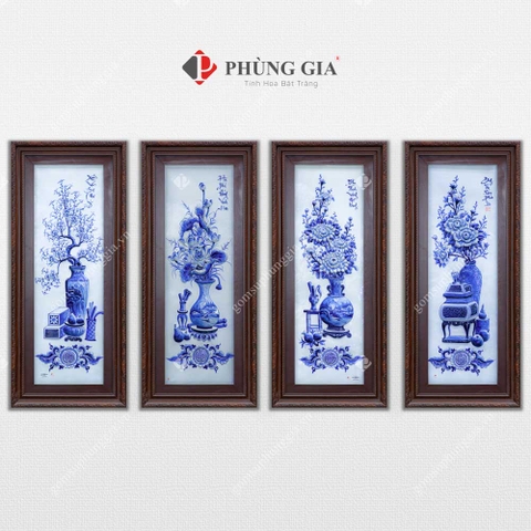 Tứ Cảnh Cổ đồ - màu Lam