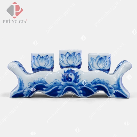 Kỷ 3 chén dáng ngai - Sen nổi