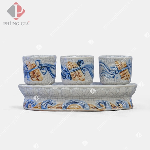 Kỷ cong 3 chén - Cuốn Thư