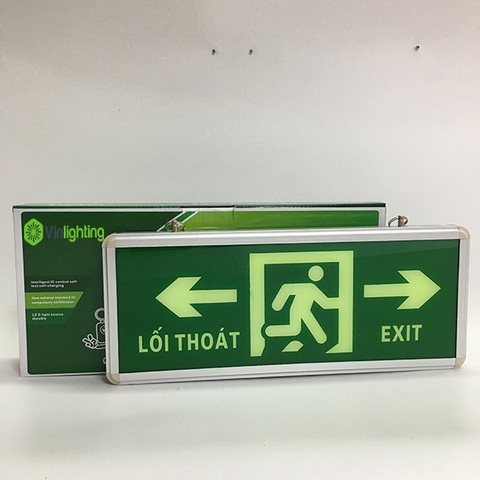 Đèn exit chỉ dẫn thoát hiểm đi 2 bên
