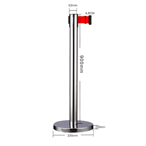Rào chắn phân cách inox dây đỏ dài 2m