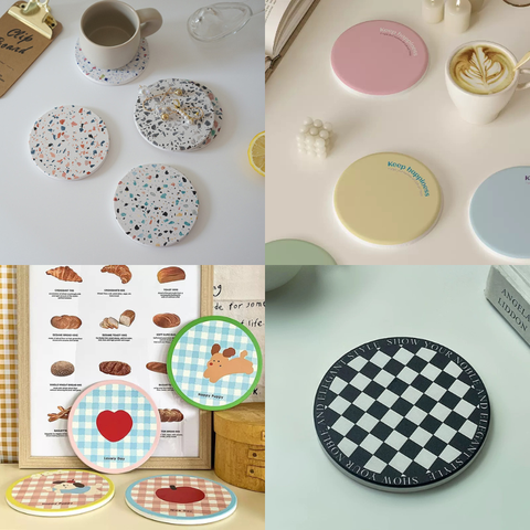 Lót ly đá thấm hút nhiều mẫu hoạ tiết dễ thương