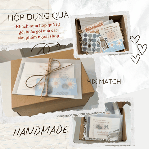 Hộp đựng quà và set card thiệp trang trí handmade