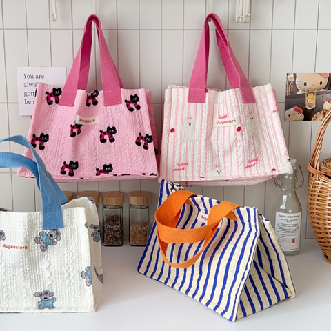 Túi tote đựng hộp cơm nhiều màu pastel dễ thương