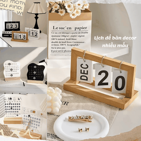 Lịch để bàn decor nhiều mẫu