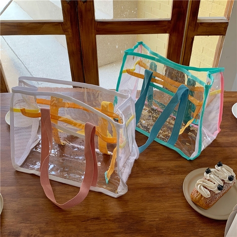 Túi tote trong suốt PVC đi biển đi picnic đa năng