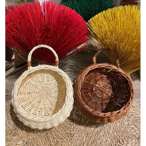 Giỏ mây hành tỏi giỏ treo trang trí mây tre tự nhiên