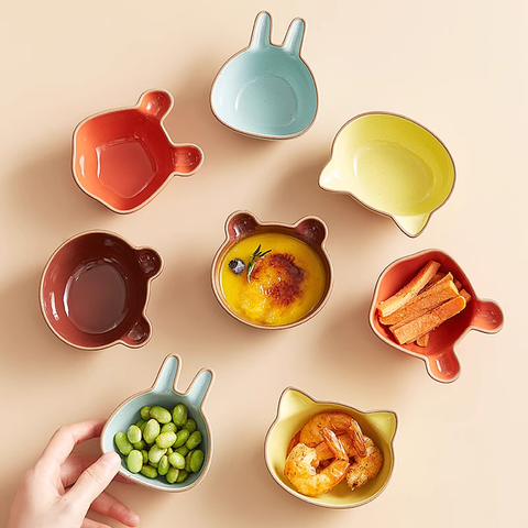 Đĩa sứ chén đựng nước chấm hoạt hình