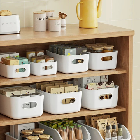 Khay nhựa đựng đồ có tay cầm đa năng sắp xếp nhà cửa