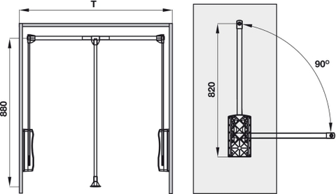 TM39 - Bộ tay nâng hạ móc áo