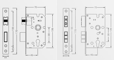 MOD53- Khóa cửa đi đế tròn