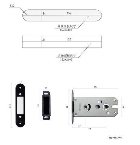 MOD50- Khóa cửa đi đơn thể cao cấp tay vuông không chìa