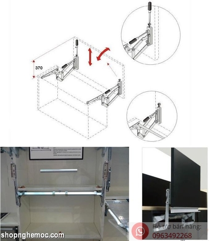 TM36 - Tay nâng cánh đôi tủ đôi