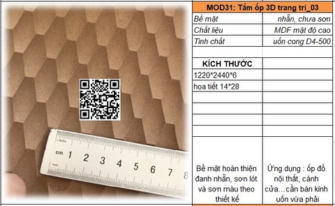 MOD31_ Tấm ốp trang trí uốn cong
