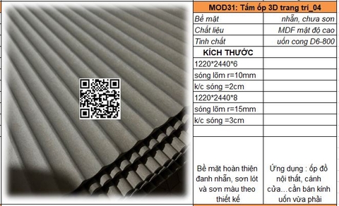 MOD31_ Tấm ốp trang trí uốn cong