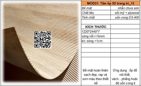 MOD31_ Tấm ốp trang trí uốn cong