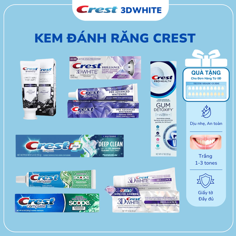 Kem đánh răng Crest 3D White Của Mỹ Làm Trắng Răng Tại Nhà Tẩy Trắng Răng Cấp Tốc