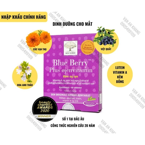 Viên bổ mắt Blue Berry Plus Eye Vitamin New Nordic