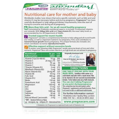 Pregnacare® Original cho phụ nữ mang thai và cho con bú