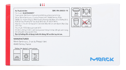 Glucovance 500mg/5mg