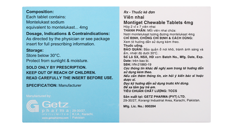Montiget Chewable Tablets 4mg