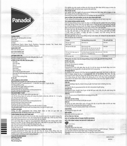 Panadol GSK Xanh 500mg