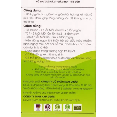 Siro Ho Cảm Ích Nhi H/30 gói