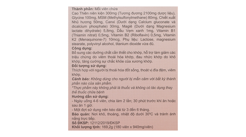 Cốt thoái vương chộp 2 chai 90 viên