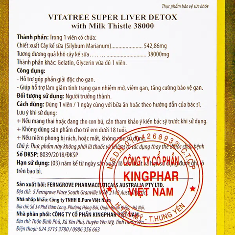 Super Liver Detox vitatree Hộp 80 viên