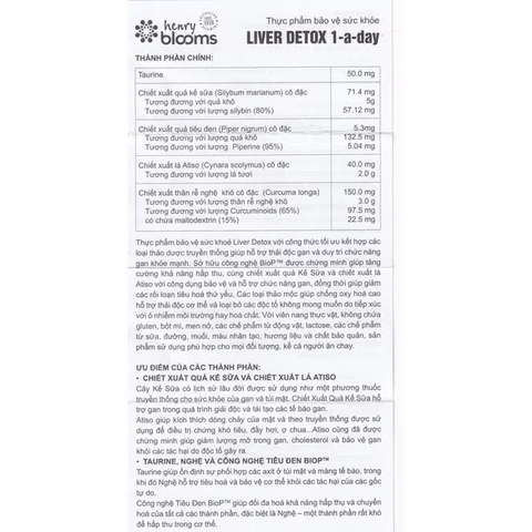 Liver detox 1-a-day H/60 viên
