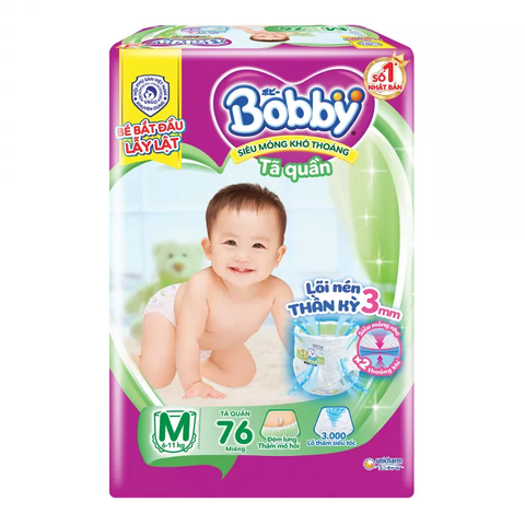 Tã quần Bobby 6-11kg M76 miếng
