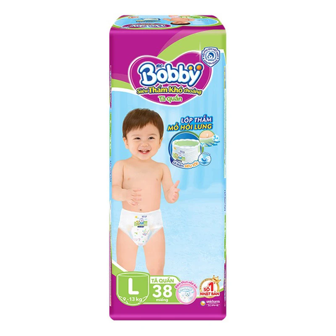 Tã quần Bobby 9-13kg L38 miếng