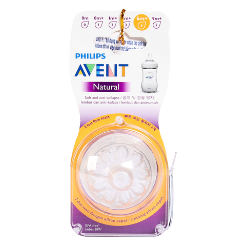 Núm ty silicon Philips Avent cho trẻ từ 6M+
