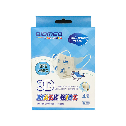 Khẩu trang trẻ em Biomeq 3D Mask Kids H/15 cái