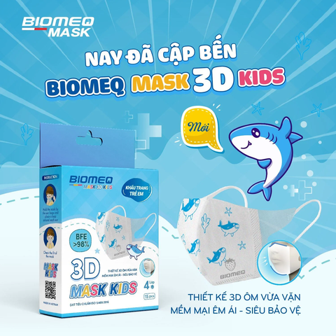 Khẩu trang trẻ em Biomeq 3D Mask Kids H/15 cái