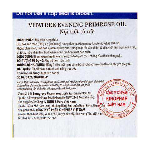 Hoa anh thảo Evening Primrose Oil Vitatree