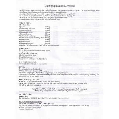 Siro Ăn ngon Morning Kids Good Appetite