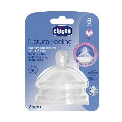 Núm ty Chicco Natural Feeling 6m+ dòng chảy nhanh