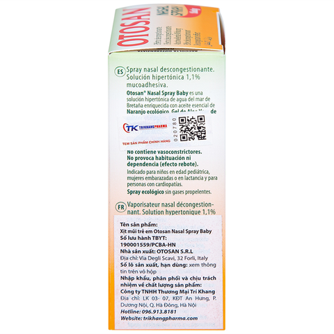 Xịt mũi Otosan Nasal Spray Baby 30ml