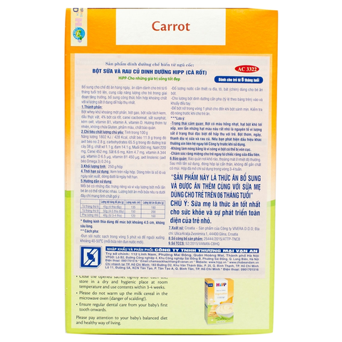 Bột ăn dặm Hipp Carrot từ 6m