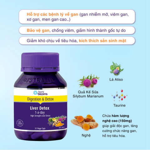 Liver Detox 1-a-day Henry Blooms H/30 viên