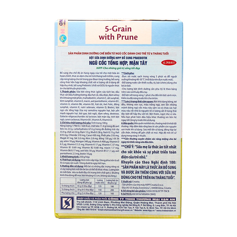 Bột ăn dặm Hipp Sữa Ngũ Cốc Mận Tây 5-Grain With Prune từ 6m